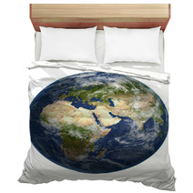 Planet Earth White Isolated Bedding 58820926