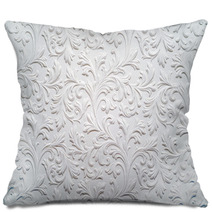 Plaster Background Floral Pattern Pillows 128015402