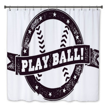Play Ball Baseball Stamp Bath Decor 48575888