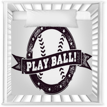 Play Ball Baseball Stamp Nursery Decor 48575888