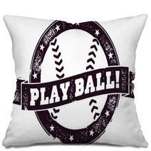 Play Ball Baseball Stamp Pillows 48575888