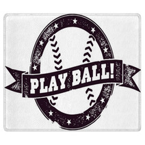 Play Ball Baseball Stamp Rugs 48575888