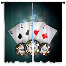 Poker Cards And Chips Window Curtains 29132706