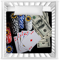 Poker Chips Playing Cards And Dollars Nursery Decor 66243317