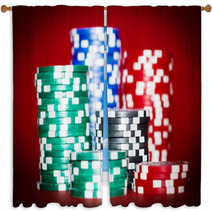 Poker Chips Window Curtains 51068079