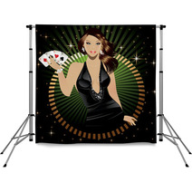Poker Lady Backdrops 28276748