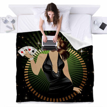 Poker Lady Blankets 28276748