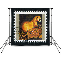 Polecat or Ferret Vintage Stamp Design Backdrops 100130223