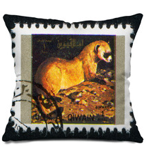 Polecat or Ferret Vintage Stamp Design Pillows 100130223