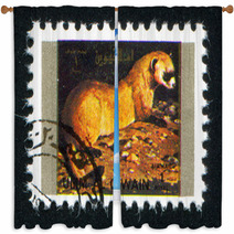 Polecat or Ferret Vintage Stamp Design Window Curtains 100130223