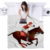 Polo Horse And Player Blankets 35393307