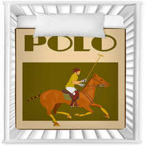 Polo Player On Horse Poster Nursery Decor 65868535