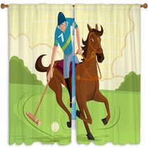 Polo Player Window Curtains 62447526