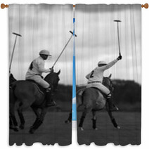 Polo Players. Polo Match In Moscow, Russia. Window Curtains 1178836