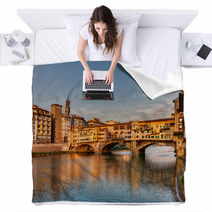 Ponte Vecchio,  Florence, Italy Blankets 51796399