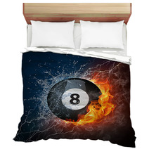 Pool Billiards 8 Ball With Fire And Lightning Bedding 25479965