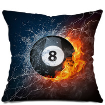 Pool Billiards 8 Ball With Fire And Lightning Pillows 25479965