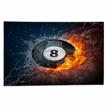 Pool Billiards 8 Ball With Fire And Lightning Rugs 25479965