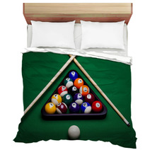 Pool Game Balls Against A Green Bedding 29256640