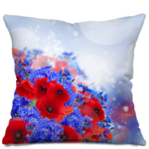 Poppy And Cornflower Pillows 66904536