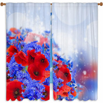 Poppy And Cornflower Window Curtains 66904536