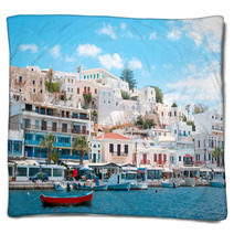 Port On The Island Of Naxos Blankets 64519066