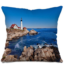 Portland Head Lighthouse In Cape Elizabeth, Maine Pillows 65055710