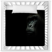 Portrait Of A Gorilla Isolated On Black Nursery Decor 119888649