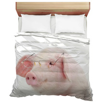 Portrait Of A Pig In Glasses Bedding 59644378