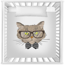 Portrait Of Hipster Cat Nursery Decor 61002053