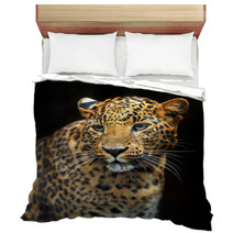 Portrait Of Leopard In Its Natural Habitat Bedding 61537121