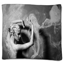 Portrait Of The Beautiful Naked Woman Blankets 79877367
