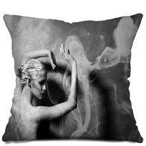 Portrait Of The Beautiful Naked Woman Pillows 79877367