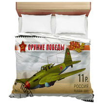 Postage Stamp Russia Russian Attack Bedding 61836165