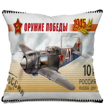 Postage Stamp Russia Russian Fighter Pillows 61835643