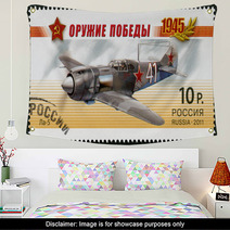 Postage Stamp Russia Russian Fighter Wall Art 61835643