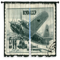 Postage Stamp Russia Russian Heavy Window Curtains 83360519