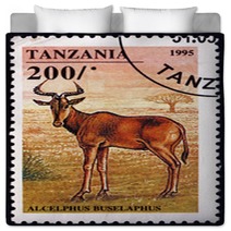 Postage Stamp Tanzania 1995 Hartebeest African Antelope Bedding 136746814