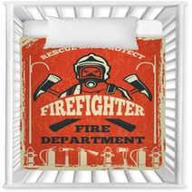 Poster For Firefighter Department Design Template In Retro Style Nursery Decor 185823610