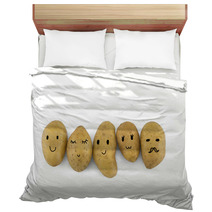 Potatoes Cartoon Characters Isolated On White Background Bedding 144830880