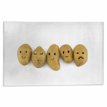 Potatoes Cartoon Characters Isolated On White Background Rugs 144830880