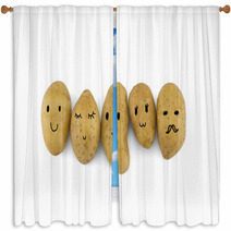 Potatoes Cartoon Characters Isolated On White Background Window Curtains 144830880