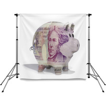 Pound Note Piggy Bank Backdrops 58452209