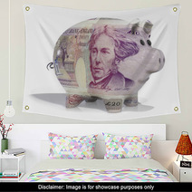Pound Note Piggy Bank Wall Art 58452209