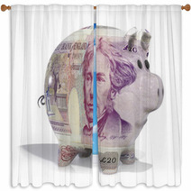 Pound Note Piggy Bank Window Curtains 58452209