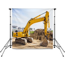Power Showel In A Construction Site Backdrops 62687924