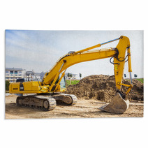 Power Showel In A Construction Site Rugs 62687924