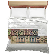 Practice Kindness In Wood Type Bedding 48501548