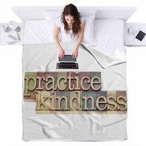 Practice Kindness In Wood Type Blankets 48501548