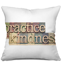 Practice Kindness In Wood Type Pillows 48501548